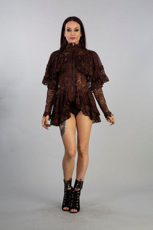 Louisa Victorian Gothic Jacket In Lace-Burleska-Dark Fashion Clothing
