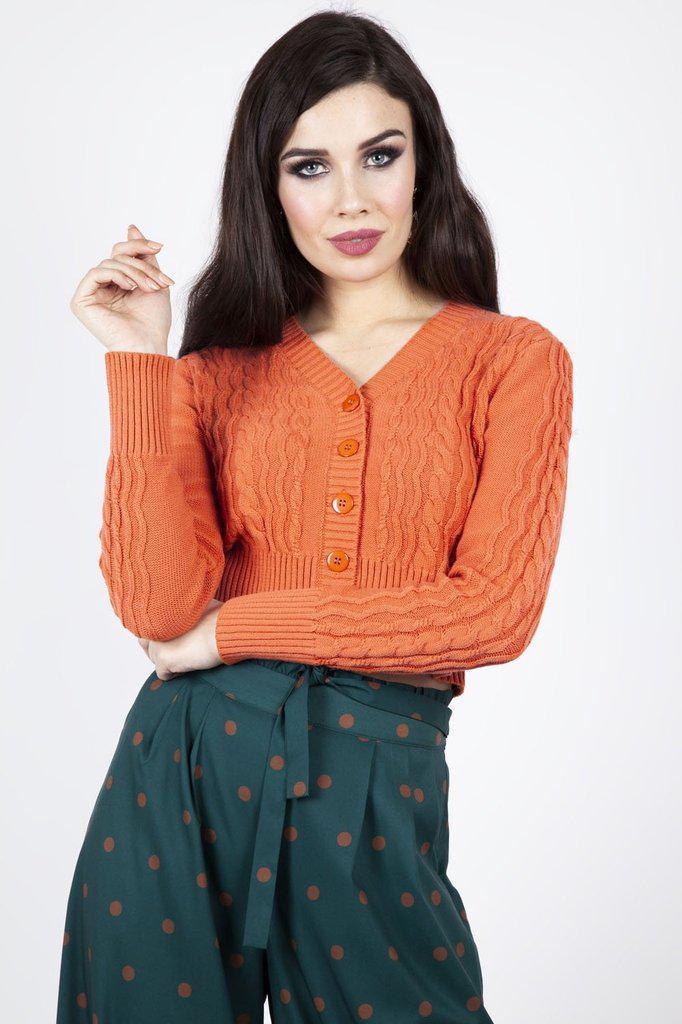 Mabel Cropped Cardigan-Voodoo Vixen-Dark Fashion Clothing