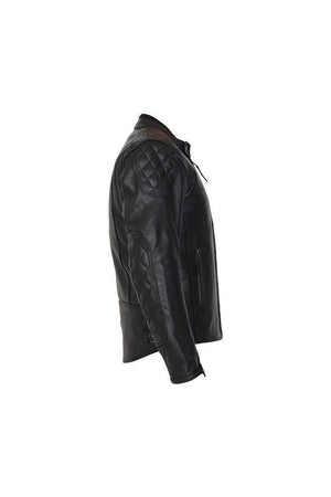 Macau Men’s Black Leather Motorcycle Jacket-Skintan Leather-Dark Fashion Clothing