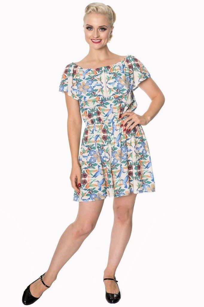 Mandala Off Shoulder Playsuit-Banned-Dark Fashion Clothing