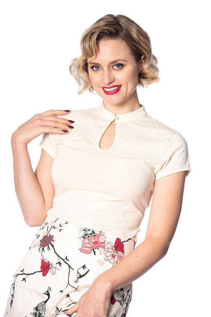 Mandarin Collar Top-Banned-Dark Fashion Clothing