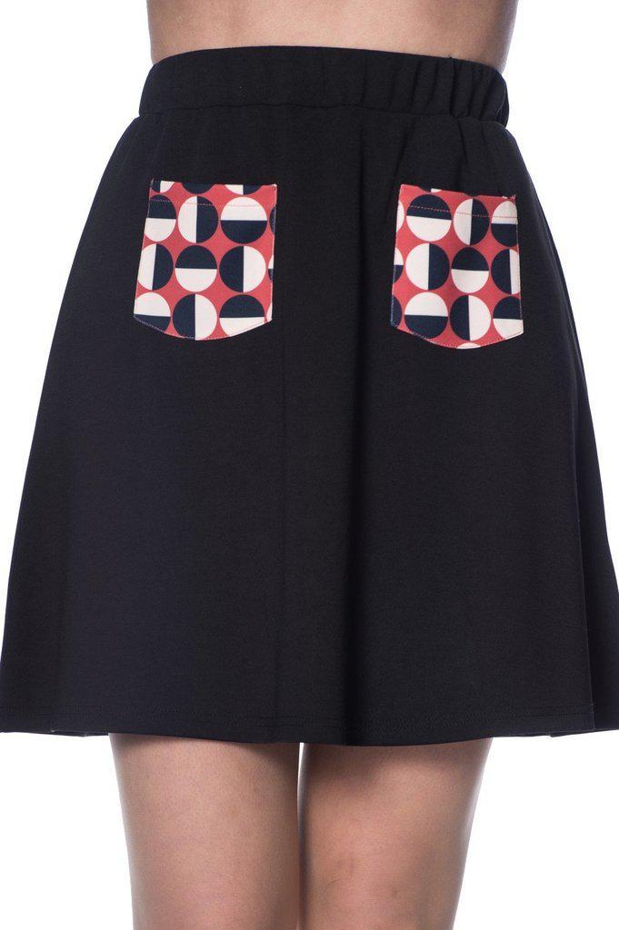 Mod Circles Pocket Skirt-Banned-Dark Fashion Clothing