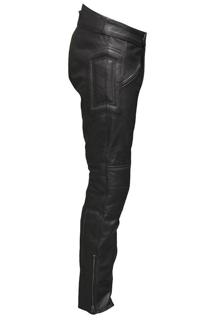 Monza Biker Trousers - CE Armoured-Skintan Leather-Dark Fashion Clothing