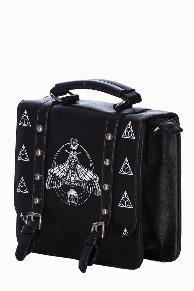 Moth Small Satchel Bag-Banned-Dark Fashion Clothing
