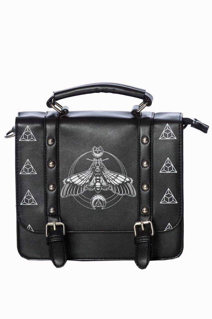 Moth Small Satchel Bag-Banned-Dark Fashion Clothing