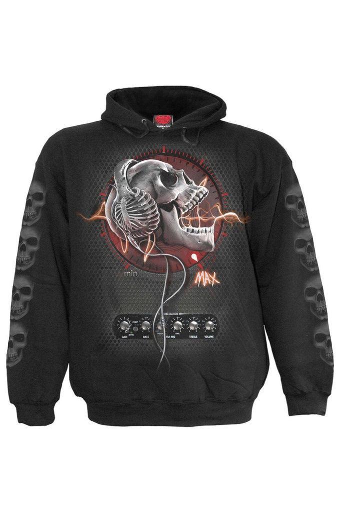 Never Too Loud - Kids Hoody Black-Spiral-Dark Fashion Clothing