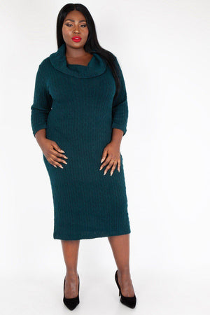 Olivia Green Knit Fitted Dress-Voodoo Vixen-Dark Fashion Clothing