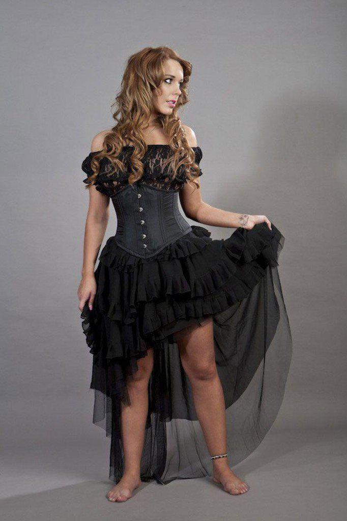 Ophelie Long Burlesque Skirt In Chiffon-Burleska-Dark Fashion Clothing