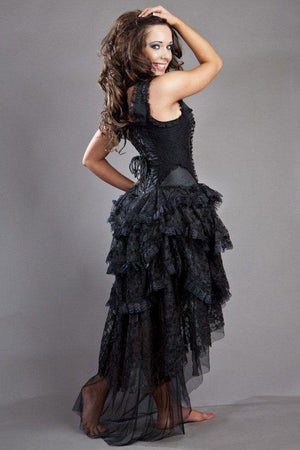 Ophelie Vintage Corset Dress In Taffeta-Burleska-Dark Fashion Clothing