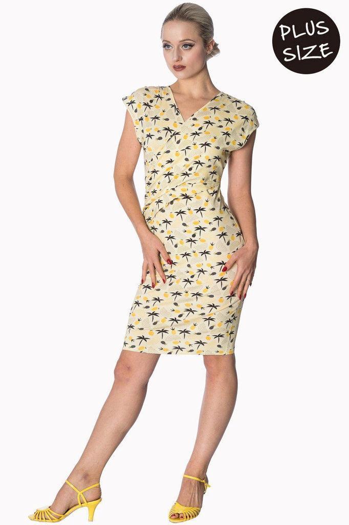 Palm Shade Cross Over Dress-Banned-Dark Fashion Clothing