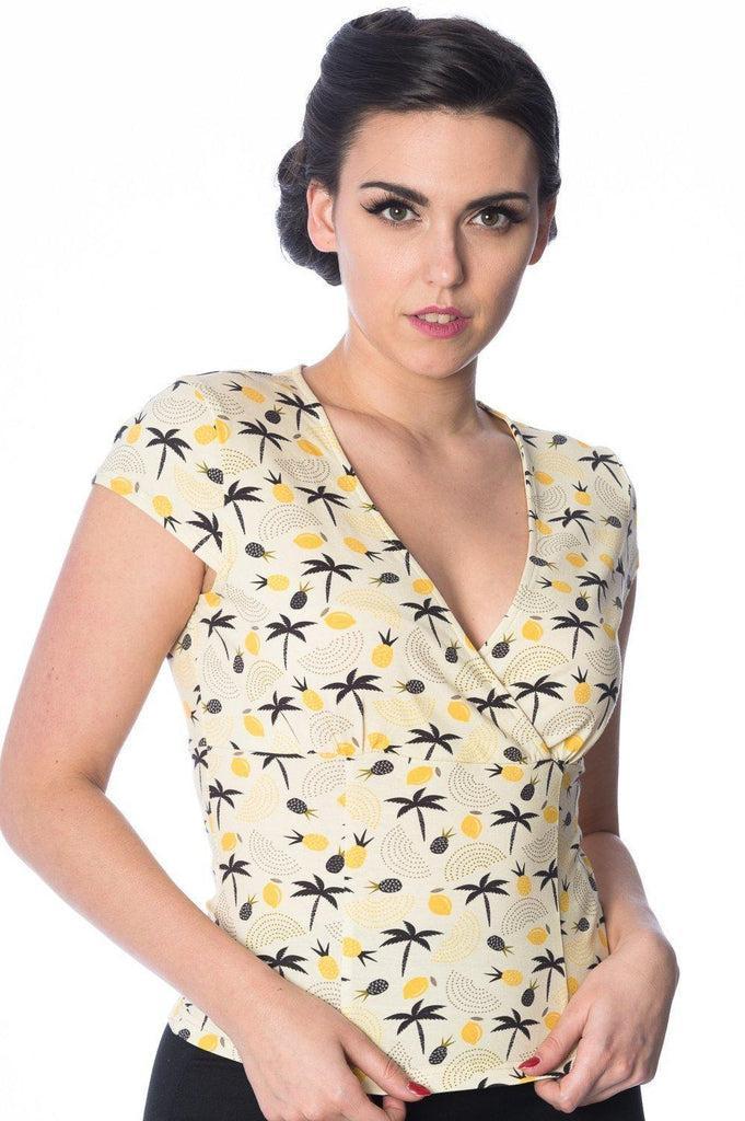 Palm Shade Wrap Top-Banned-Dark Fashion Clothing