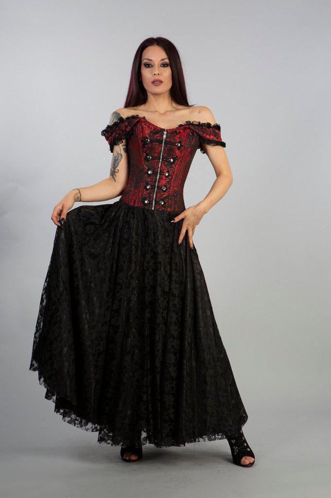Paula Victorian Corset Dress In King brocade-Burleska-Dark Fashion Clothing