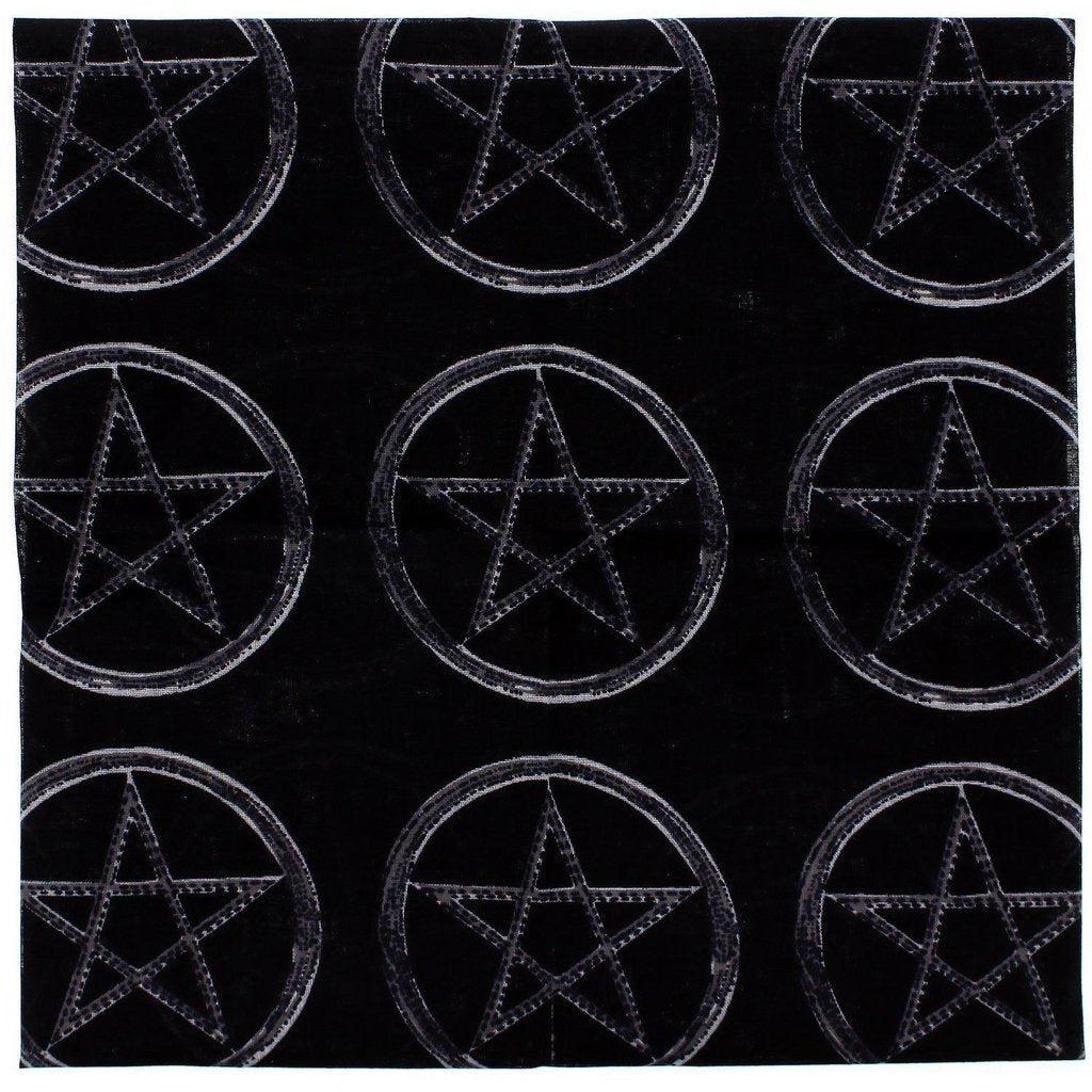 Pentagram Wicca Black Cotton Bandana - Lauren-Dr Faust-Dark Fashion Clothing