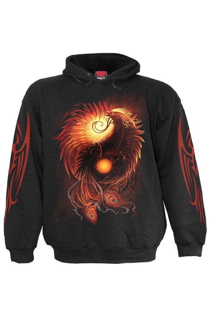 Phoenix Arisen - Hoody Black-Spiral-Dark Fashion Clothing