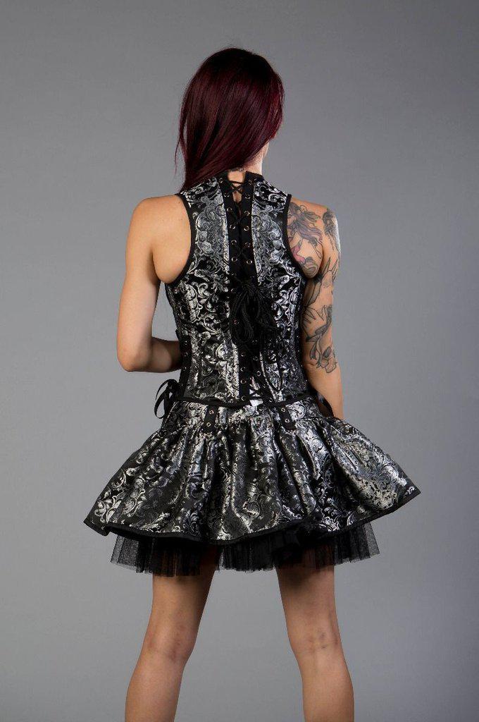 Pirate Mini Skirt In King & Black Mesh Underlay-Burleska-Dark Fashion Clothing