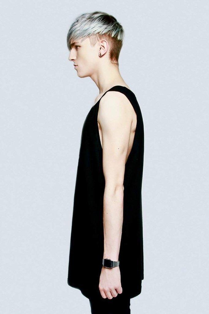 Plain Black Vest - Unisex-Long Clothing-Dark Fashion Clothing