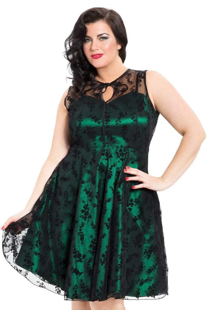 Plus Size Penny Rockabilly Dress-Voodoo Vixen-Dark Fashion Clothing