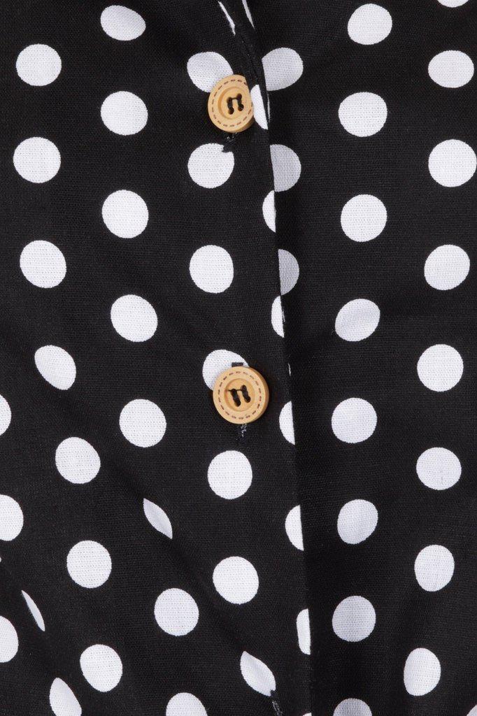 Polka Blouse-Banned-Dark Fashion Clothing