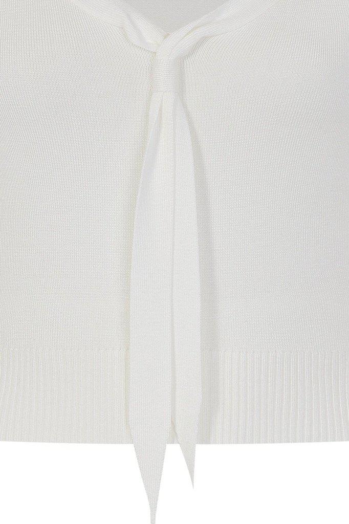 Pussy Bow Top Knit Fabric-Banned-Dark Fashion Clothing