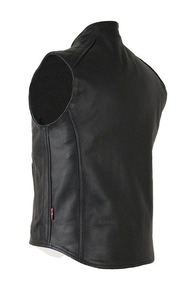 Ranger Leather Motorcycle Waistcoat-Skintan Leather-Dark Fashion Clothing