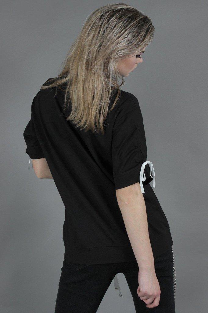 Ribbon Ribcage Longline Tee-Jawbreaker-Dark Fashion Clothing