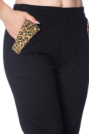 Rock N Roll Leopard Denim Capri Pants-Banned-Dark Fashion Clothing