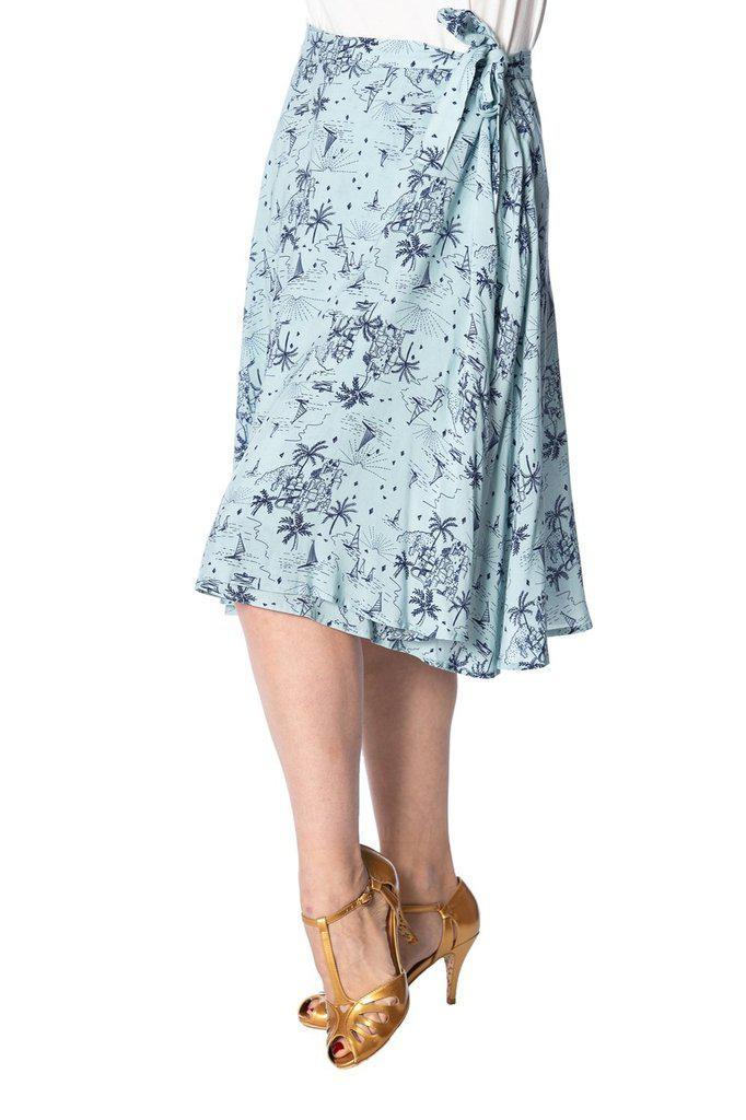 Santorini Dreams Skirt-Banned-Dark Fashion Clothing