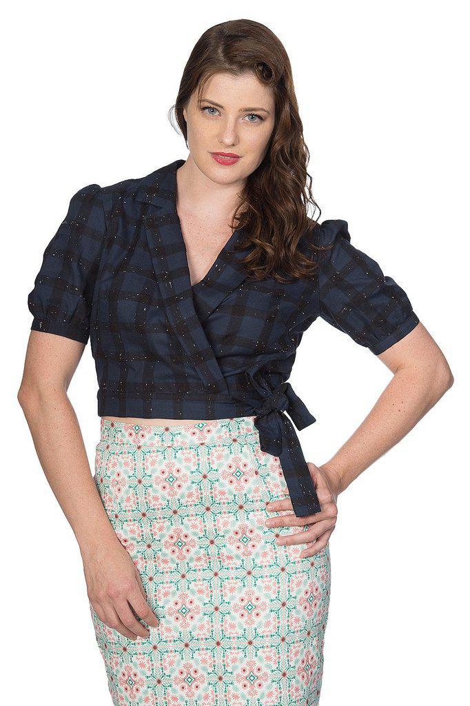 Seaside Picnic Wrap Blouse-Banned-Dark Fashion Clothing