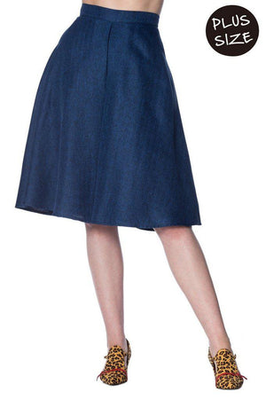 Secretary Flare Skirt-Banned-Dark Fashion Clothing