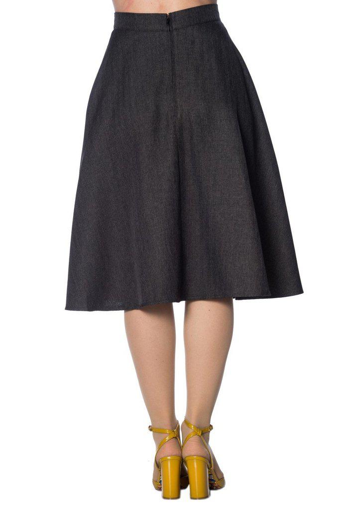 Secretary Flare Skirt-Banned-Dark Fashion Clothing