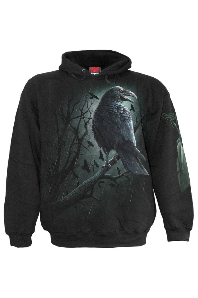 Shadow Raven - Hoody Black-Spiral-Dark Fashion Clothing