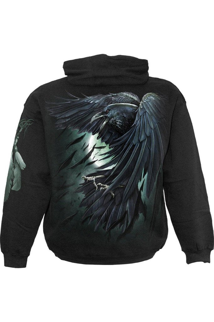 Shadow Raven - Hoody Black-Spiral-Dark Fashion Clothing