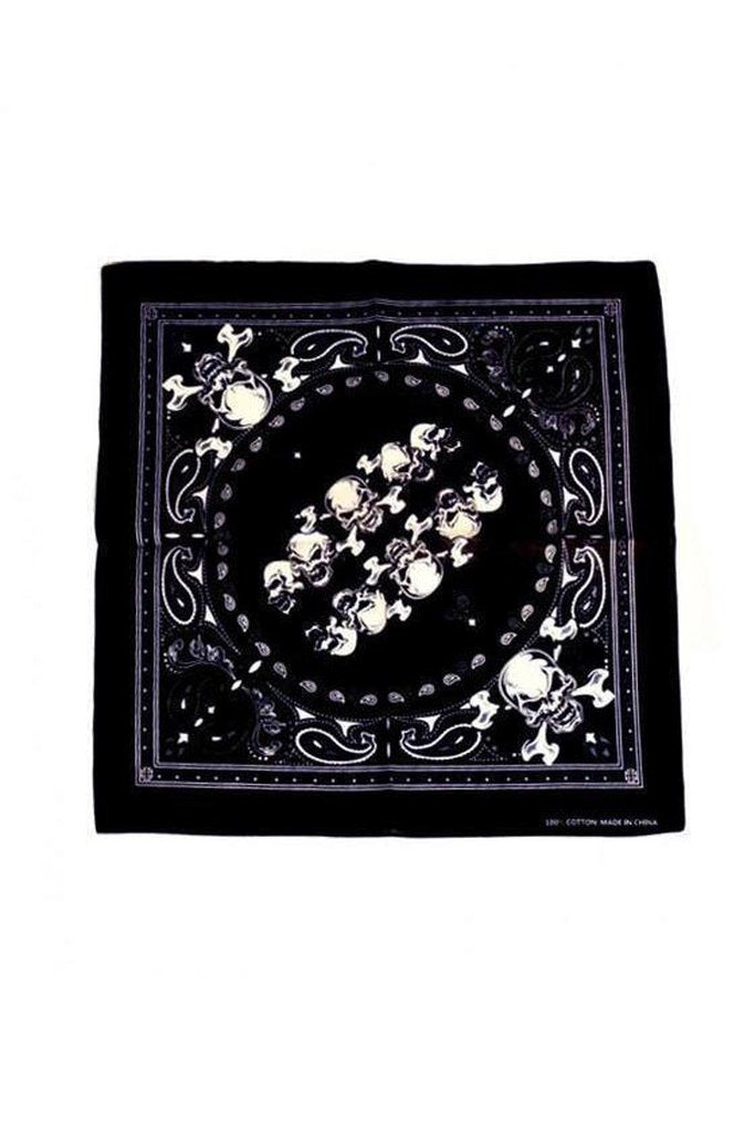 Skull and Crossbones Cotton Bandana - Bjorn-Dr Faust-Dark Fashion Clothing