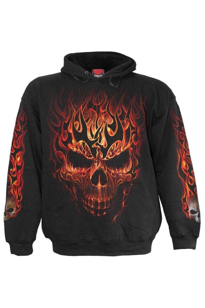 Skull Blast - Kids Hoody Black-Spiral-Dark Fashion Clothing