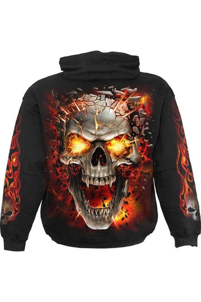 Skull Blast - Kids Hoody Black-Spiral-Dark Fashion Clothing