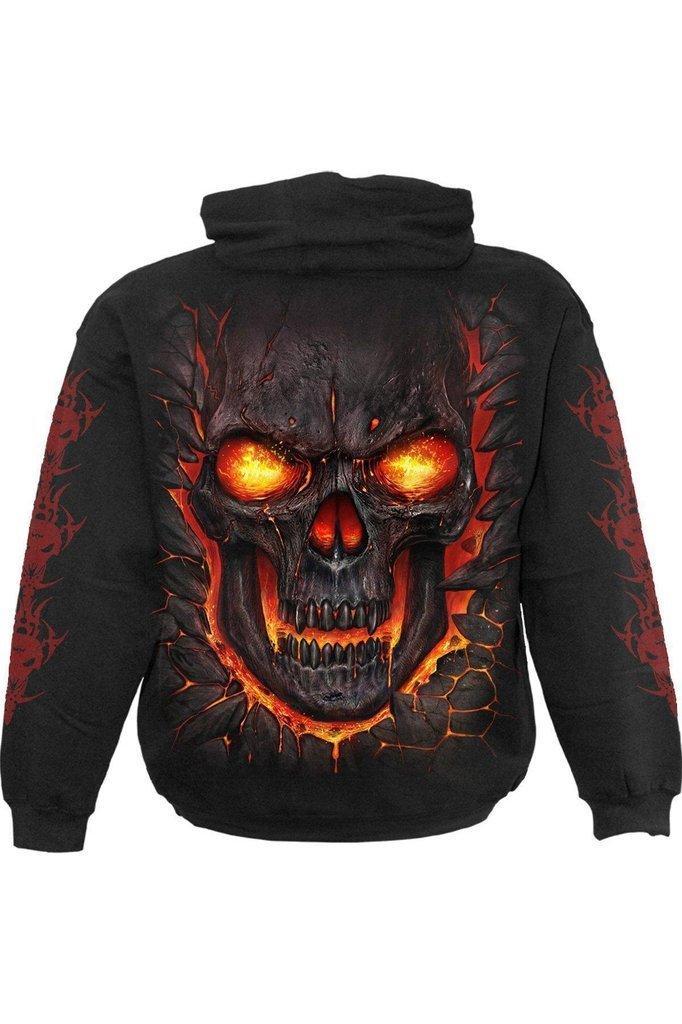 Skull Lava - Hoody Black-Spiral-Dark Fashion Clothing