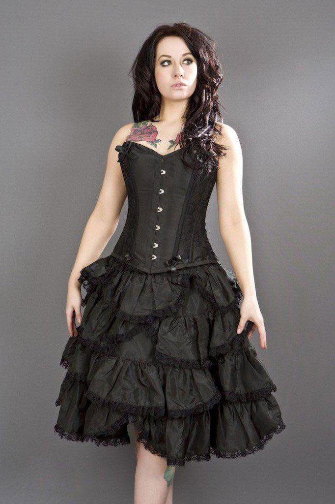 Sophia Knee Length Burlesque Skirt In Taffeta-Burleska-Dark Fashion Clothing