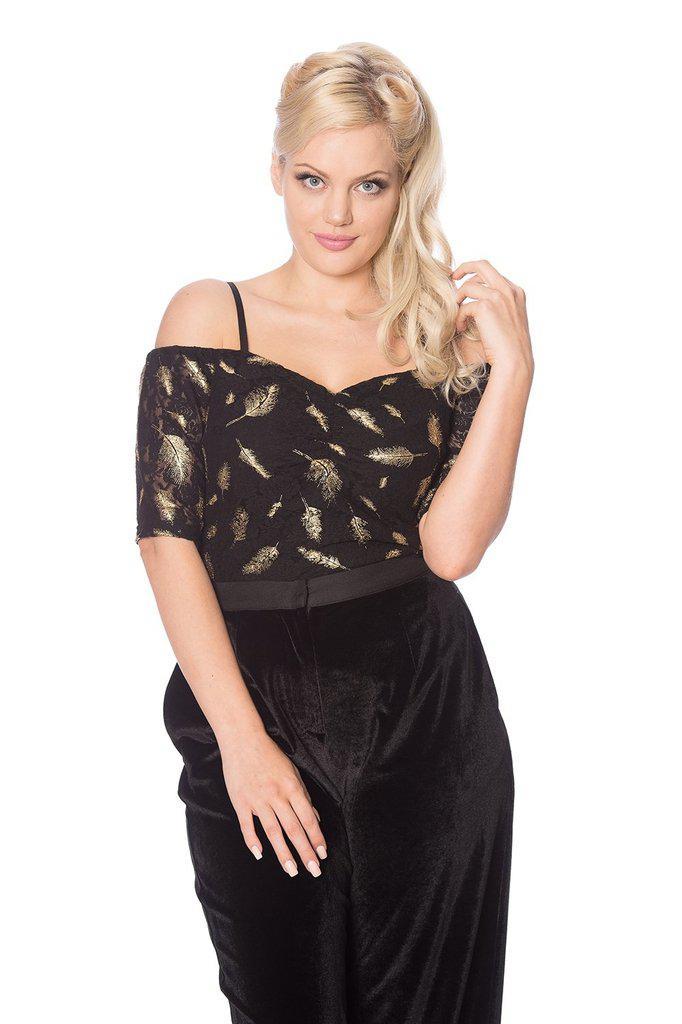 Sparkle Feather Top-Banned-Dark Fashion Clothing