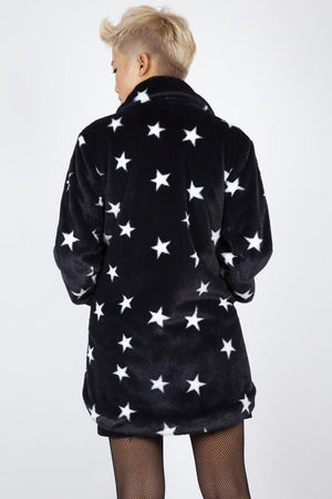 Starry Eyes Faux Fur Coat-Jawbreaker-Dark Fashion Clothing