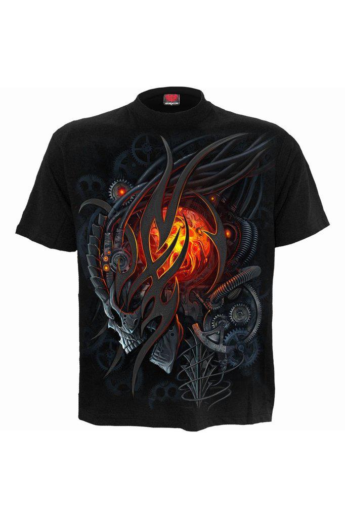 Steampunk Skull - T-Shirt Black-Spiral-Dark Fashion Clothing