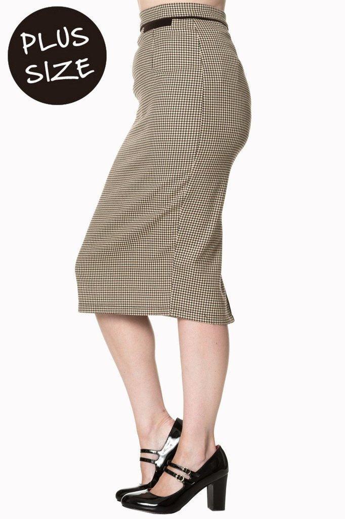 Swept Off Her Feet Plus Size Pencil Skirt-Banned-Dark Fashion Clothing