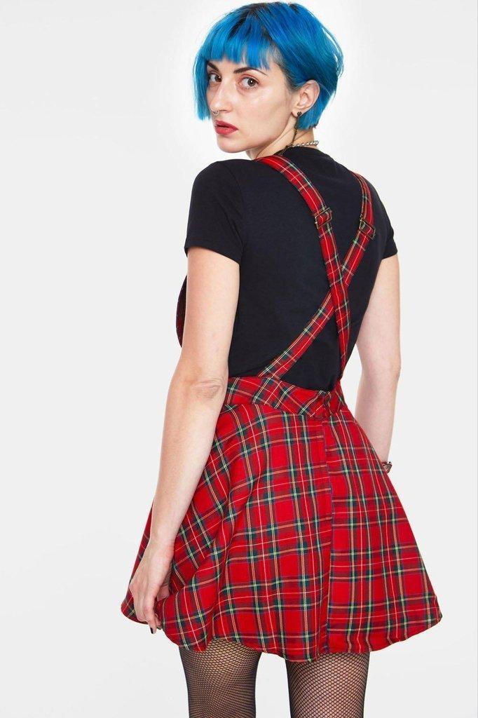 Tartan Paint Plaid Overalls-Jawbreaker-Dark Fashion Clothing