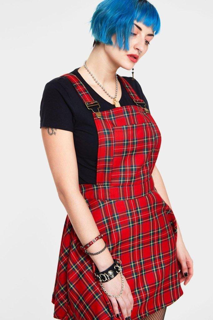 Tartan Paint Plaid Overalls-Jawbreaker-Dark Fashion Clothing