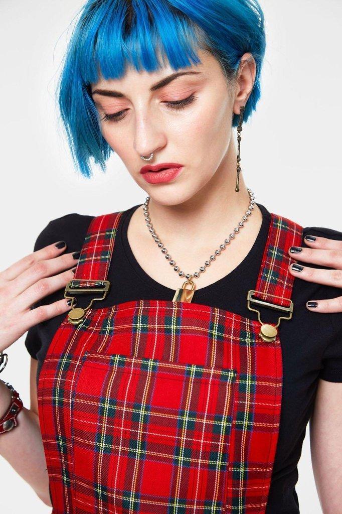 Tartan Paint Plaid Overalls-Jawbreaker-Dark Fashion Clothing