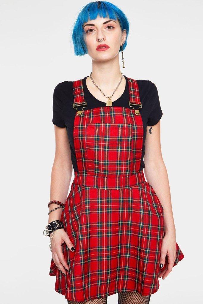 Tartan Paint Plaid Overalls-Jawbreaker-Dark Fashion Clothing