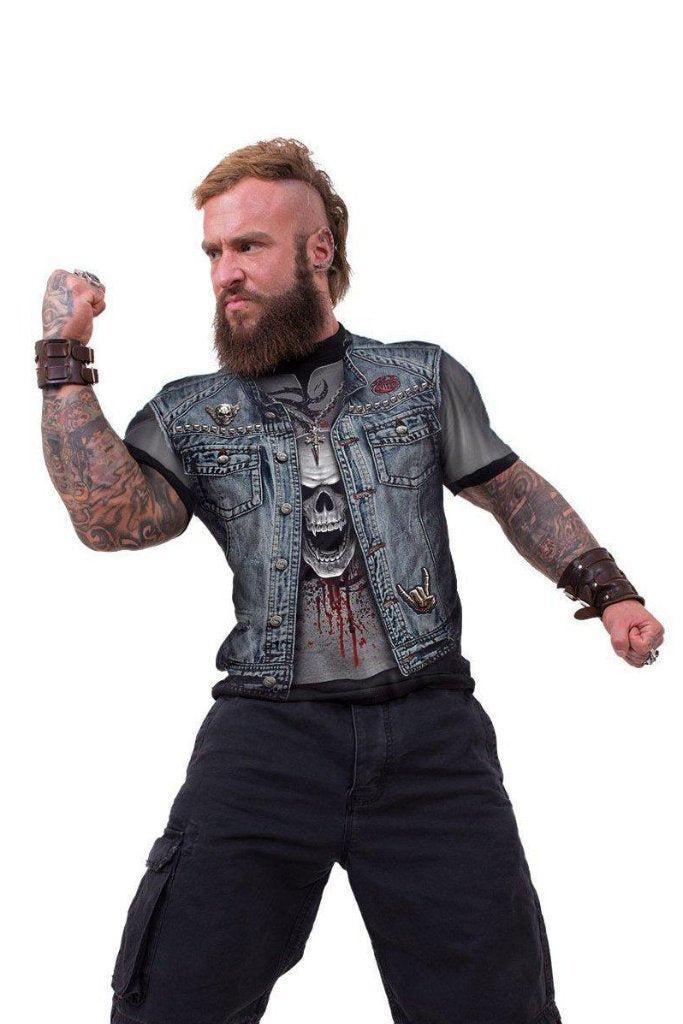 Thrash Metal - Allover T-Shirt Black-Spiral-Dark Fashion Clothing