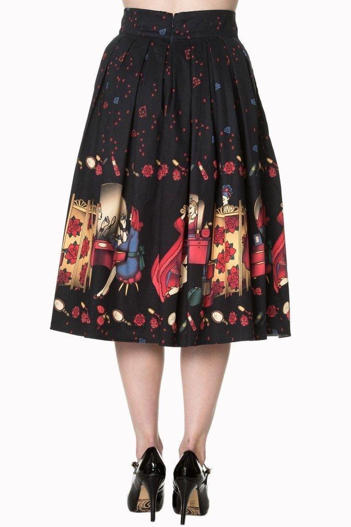 Vanity Swing Skirt-Banned-Dark Fashion Clothing