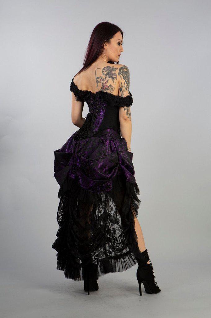 Versailles Corset Dress King Brocade With Black Lace-Burleska-Dark Fashion Clothing