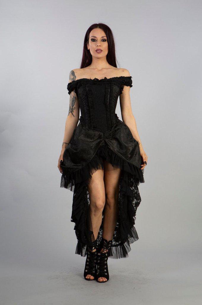 Versailles Corset Dress King Brocade With Black Lace-Burleska-Dark Fashion Clothing