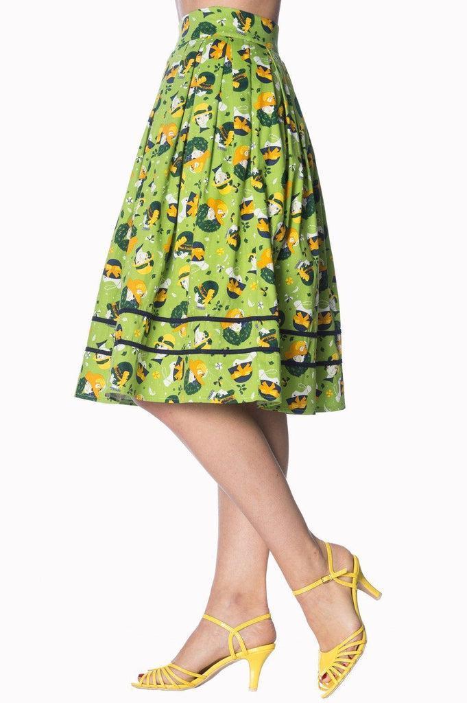 Vintage Hat 50s Style Skirt-Banned-Dark Fashion Clothing